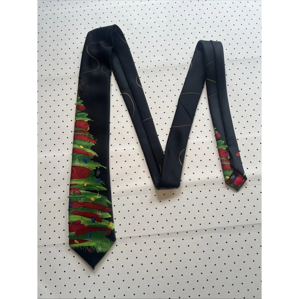 Jerry Garcia Green Tree Collection Christmas Tree Silk Tie Holiday Wearable Art